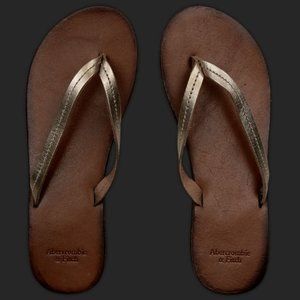 Abercrombie & Fitch Metallic Leather Flip-Flop NEW - last pair